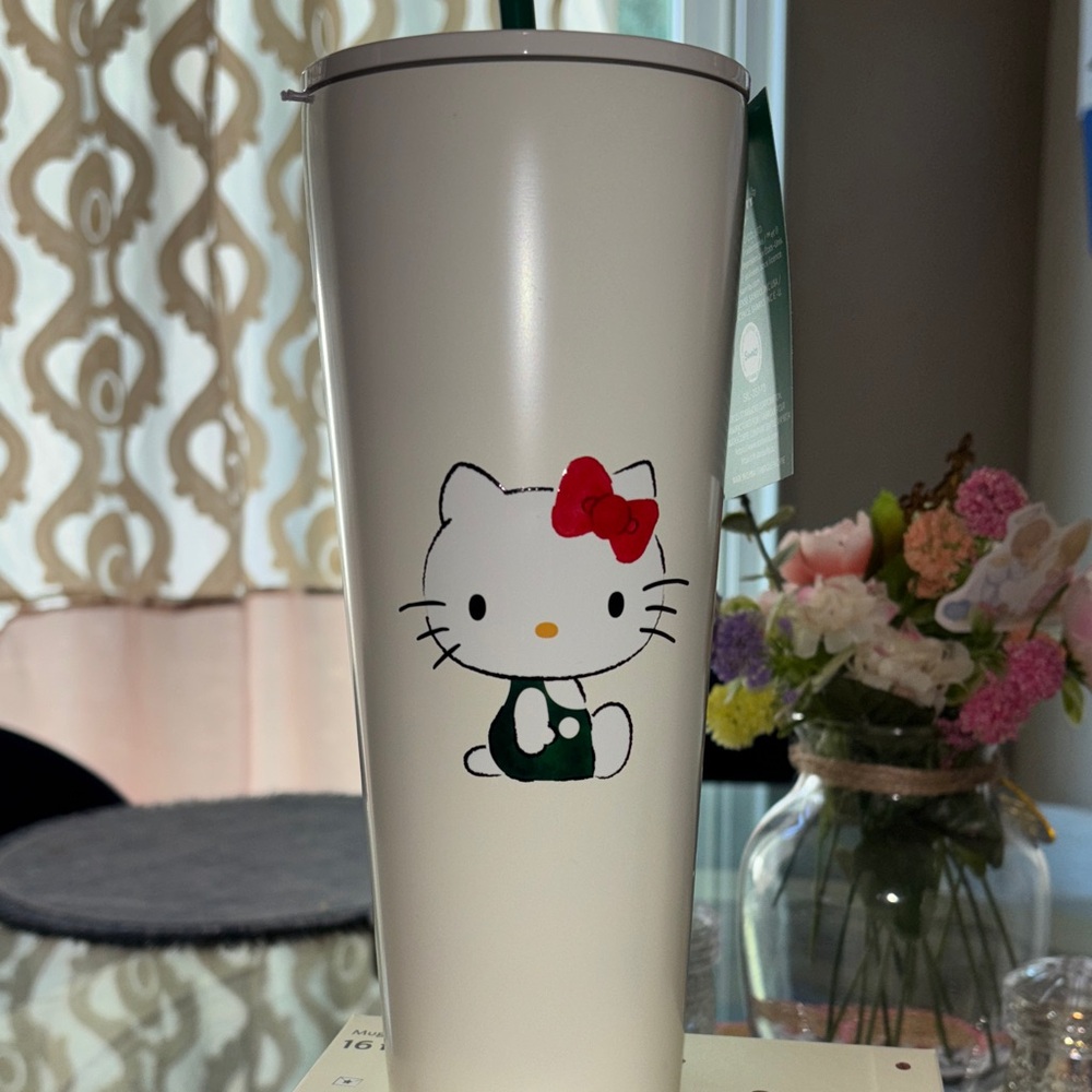 Hello Kitty Cream Tumbler with Red Accents